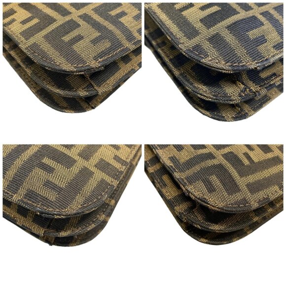 Auth FENDI Mamma bucket / Zucchino pattern - Black Beige Dark Brown Jacquard - Picture 16 of 16